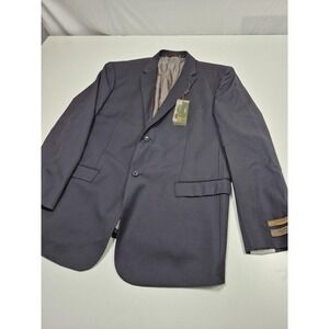 Prontomoda Suit Jacket Mens 48 Long Navy Super 140s Wool Oxford 2 Button NWT